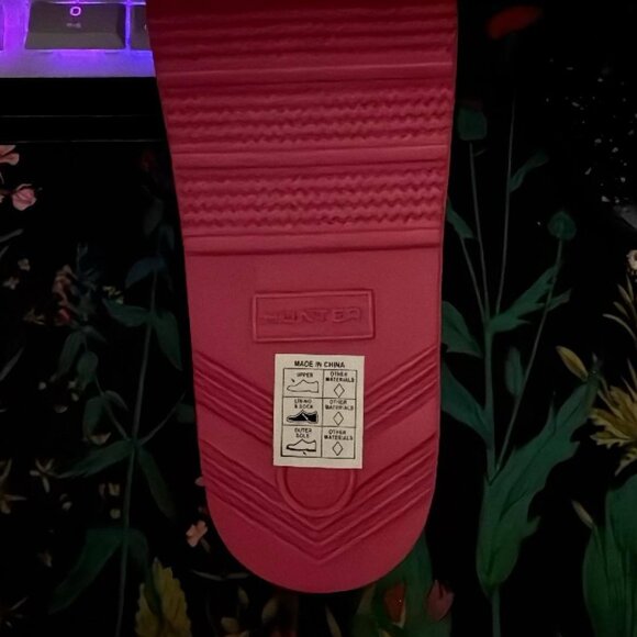 Hunter Women's Original Lightweight Moulded Slide Sandals, Pink Size 6 NEW - Picture 10 of 10